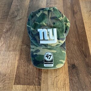 NWT NY Giants Camo Adjustable Clean Up Cap Hat